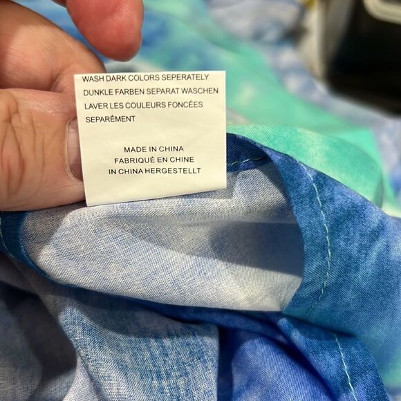 Adome Blue and Green Tie Dye Beach swim cover up NWT size small - Picture 13 of 13